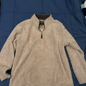 Trinity Men's Beige Zip-Up Sweater